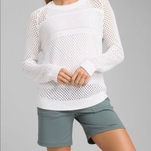 PrAna Kokimo Women’s Open Knit Sweater White Small